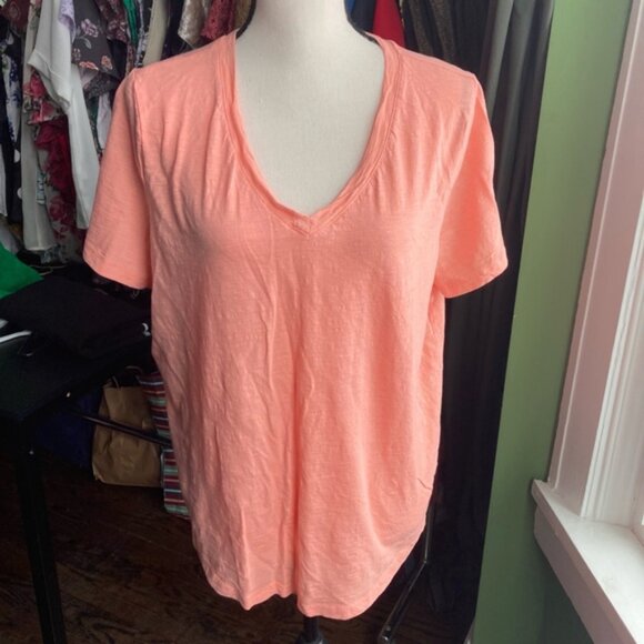 George Tops - Women's George Peach V-Neck T-Shirt Size XL